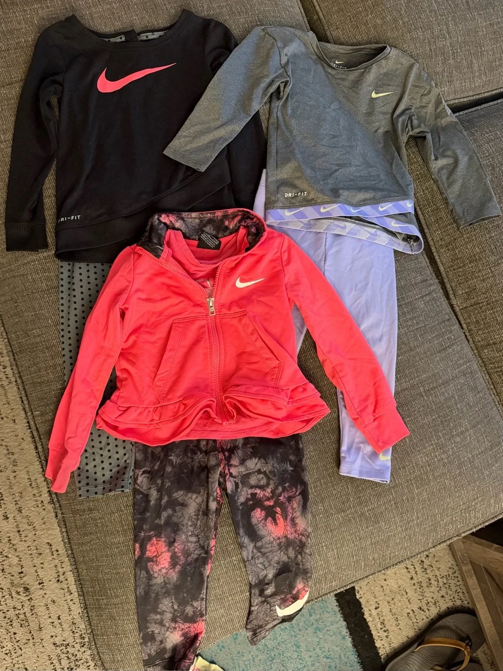 Nike Girls Activewear Lot - Black, Pink, Gray, Purple